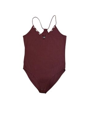 Express Burgundy Cutout Halter Bodysuit